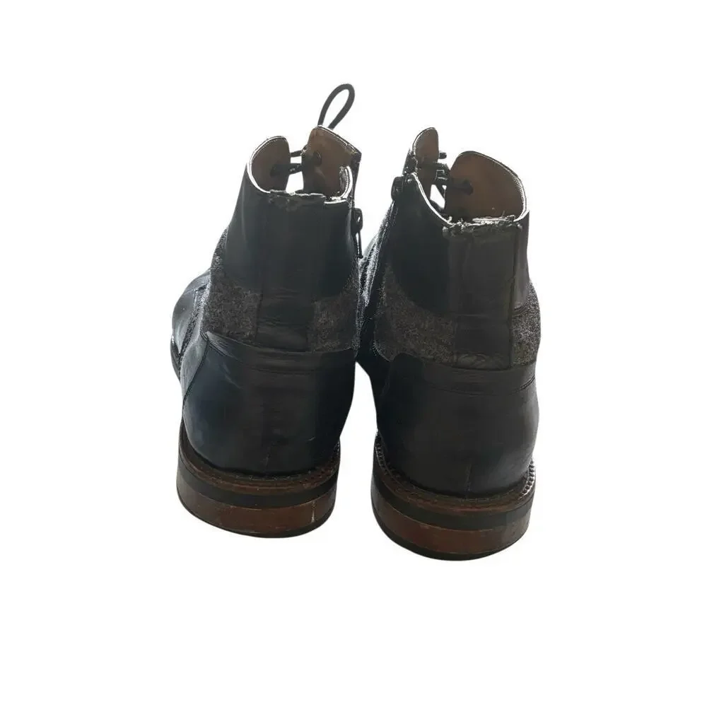 Johnson & Murphy Men's 13 M Ankle Boots Black Leather Lace UP